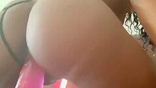 Slim Thick Ebony Taking 9in Dildo