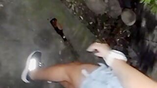 Outdoor Public Blowjob And Finger Fucked In The Park By My Lover Before Going To Motel