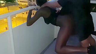 Thot In Lingerie Gets Bent Over On The Balcony