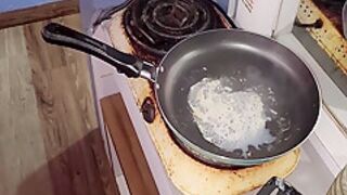 My Sex Slave Eats My Cum Fried With Butter