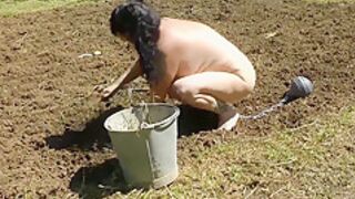 Gardening For Naked Slave Slut Pt1