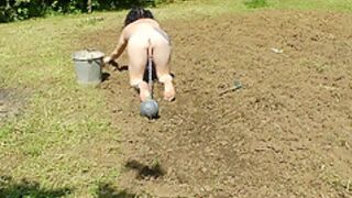 Gardening For Naked Slave Slut Pt1