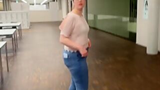 Chubby Bubble Butt student 18+ Fucked And Impregnated In Mens Toilet At University!!