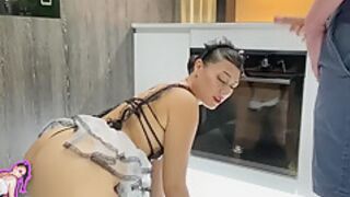 Big Booty Maid Cleans Big Cock! Deepthroat Rimming Cum