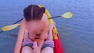 Amateur Couple Goes Wild In Thailand. Sex On The Kayak