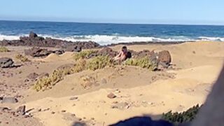 Nudist Beach Blowjob: I Show My Hard Cock To A Bitch That Asks Me For A Blowjob And Cum In Her Mouth