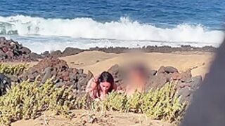 Nudist Beach Blowjob: I Show My Hard Cock To A Bitch That Asks Me For A Blowjob And Cum In Her Mouth