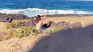 Nudist Beach Blowjob: I Show My Hard Cock To A Bitch That Asks Me For A Blowjob And Cum In Her Mouth