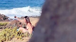 Nudist Beach Blowjob: I Show My Hard Cock To A Bitch That Asks Me For A Blowjob And Cum In Her Mouth