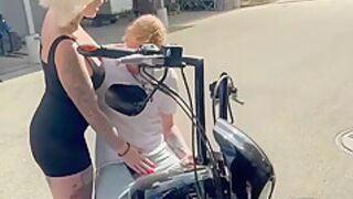 Busty Blonde Swallows Cum In Public