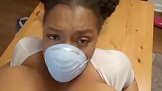 Thick Ebony Gets Cured Of Coronavirus + Creampie