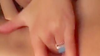 A Stunning Blonde With Small Tits And Piercings Masturbates And Gives A Blowjob