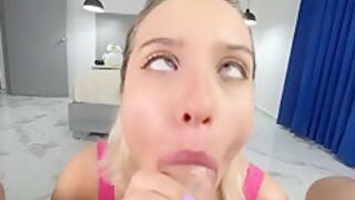 Your Blowjob Queen - Super Close Up. Pov. Deepthroat. Step Sis Takes Huge Dick In Her Mouth. Throat Destruction. Asmr