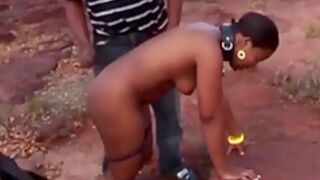 Black Farm Girl Needs Outdoor Punishment Hardcore Three