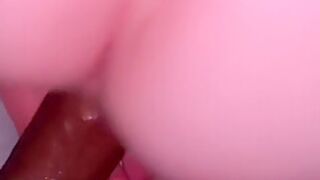 Sexy teen 18+ Throwing It Back On Big Girthy Dick Big Cumshot