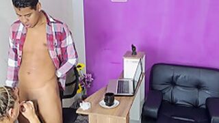 Employee Seduces The Boss And Is Recorded On Camera. How Well She Sucks Cock