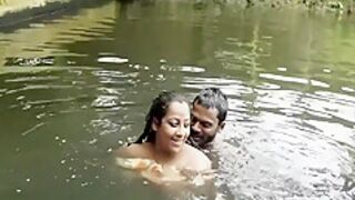 Dirty Big Boobs Bhabi Bath In Pond With Handsome Deborji (outdoor)