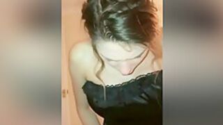 Horny Brunette teen 18+ Orgasm