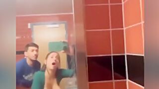 Fucked Big Titty teen 18+ On A Public Toilet