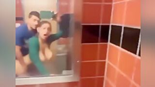 Fucked Big Titty teen 18+ On A Public Toilet