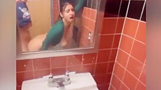 Fucked Big Titty teen 18+ On A Public Toilet