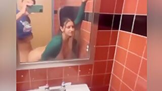 Fucked Big Titty teen 18+ On A Public Toilet