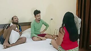 Indian Hot Aunty Hardcore Threesome Sex! Popular Hindi Sex