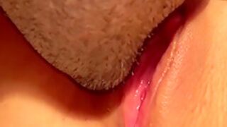 A Real Wet Orgasm Of A Leaking Pussy. Licking The Clitoris