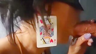 Poker Lady Working On Cock Milking Glory Hole