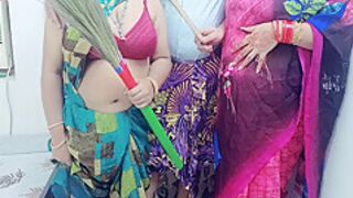 Xxx Beautiful Indian Aunty Shared His Husband With Maid!! Desi Latest 2024 Hot Threesome Sex