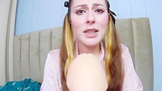 Pov: Stepfather Made Cutie With Ponytails To Suck His Dick