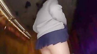 Slap-130 A schoolgirl 18+ In A Super Miniskirt He - Shows Off