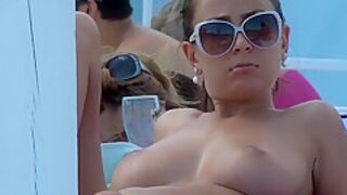 Busty Girl Is A Nude Beach Girl That Enjoys Her Time