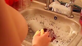 Slave Girl Cleaning Dishes