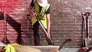 Horny Blonde Girls Fucking With Two Constructions Workers