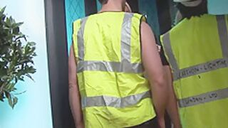 Horny Blonde Girls Fucking With Two Constructions Workers