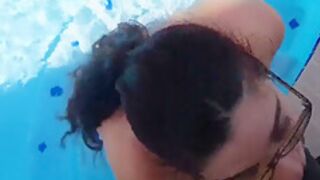 Sucking Bbc Big Black Cock By The Pool