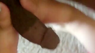 Blue Toes Footjob Cumshot