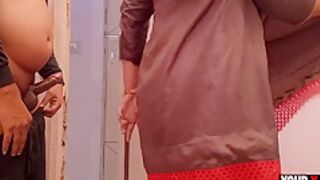 Punjabi Jatti Caught Bihari Masturbate In Her Bathroom And Punish Him