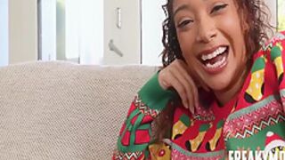 Sarah Lace And Misty Stone - Christmas With My Ebony Step mom And Teenie Sis 8 Min