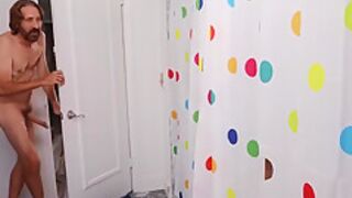 Gloryhole Shower Curtain & Hard Anal