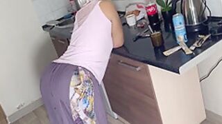 Stepmom In A Long Dress Prefers To Be Fucked In The Ass