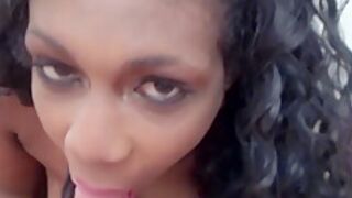 Big Titty Ebony Amateur Sucks And Fucks A White Cock