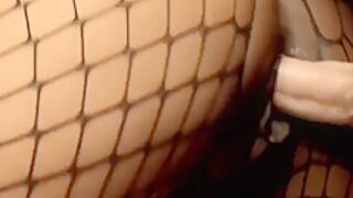 Fishnet Sexy Ebony Loves Getting Dominated