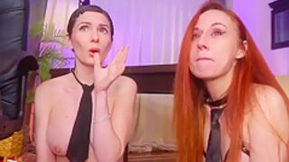 Camgirl Lesbians Have Sexy Strapon Threesome
