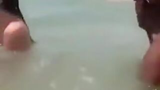 Dude Just Getting Blowed In The Ocean