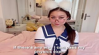 Did I Pass My Exam? - Asian Egirl student 18+ In Cosplay Intimate Joi Solo Masturbation / Chinese Yiming