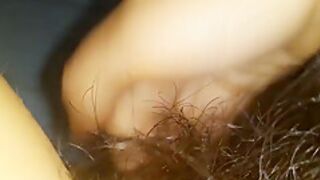 Close Up Hairy Pussy Masturbation