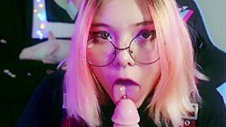 Mini Dress And Big Ass Blonde - Curvy Beauty Herself And Sucks A Dildo - Furiyssh