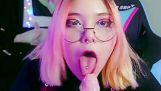 Mini Dress And Big Ass Blonde - Curvy Beauty Herself And Sucks A Dildo - Furiyssh